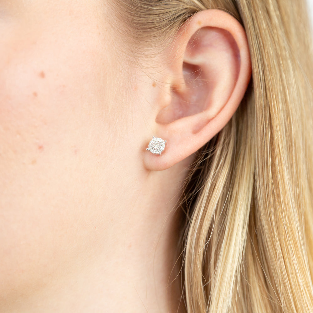 Exquisite 9ct White Gold Diamond Stud Earrings for a Charming Look