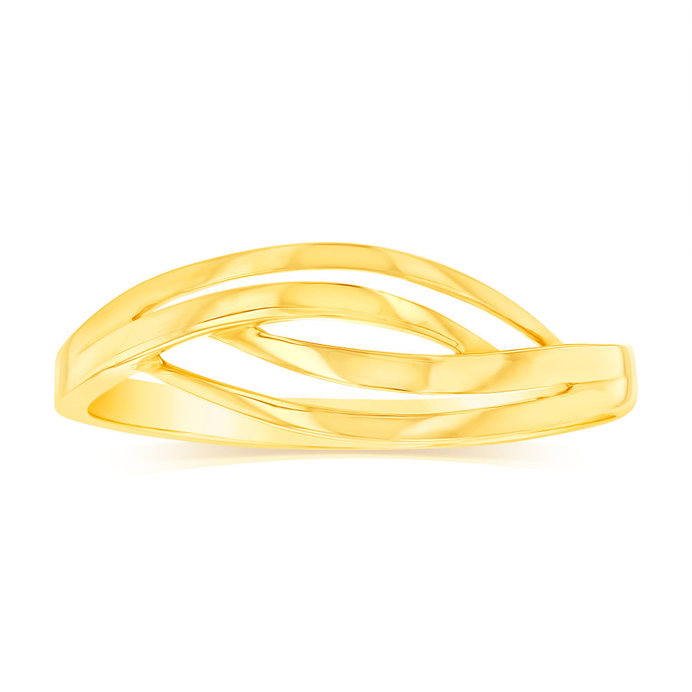 8.5mm Wide 9ct Yellow Gold Elegant Ring