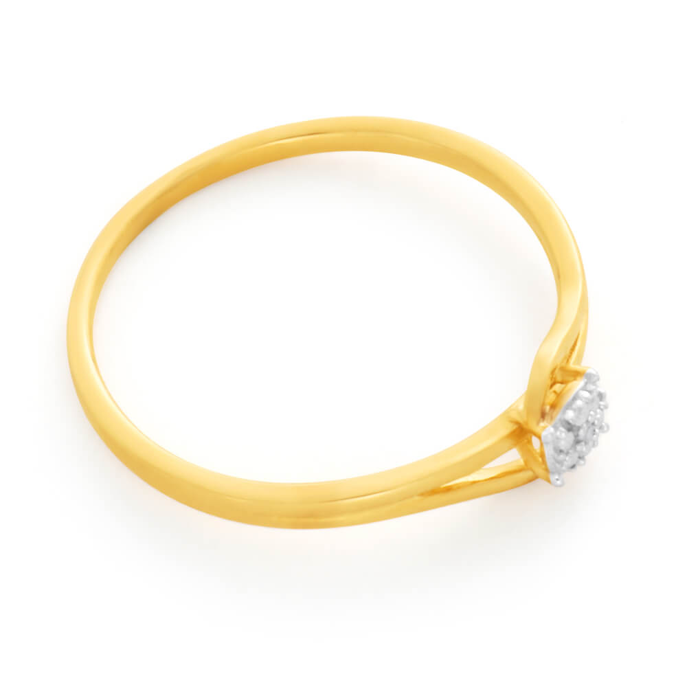 Stunning 9ct Yellow Gold HJ Bead - Set Diamond Ring for Special Moments