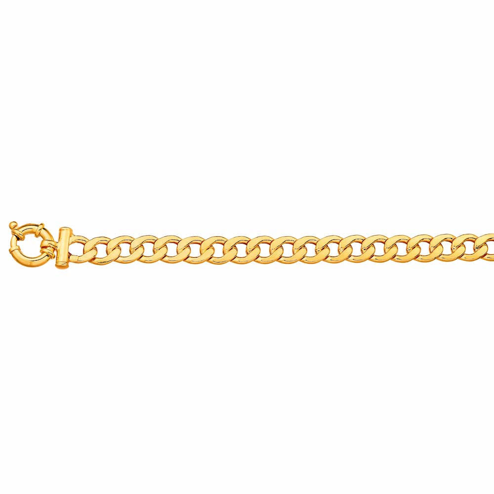 19cm 21Gauge 9 Carat Yellow Gold-Coated Copper Curb Boltring Bracelet, a Stylish Jewelry Piece