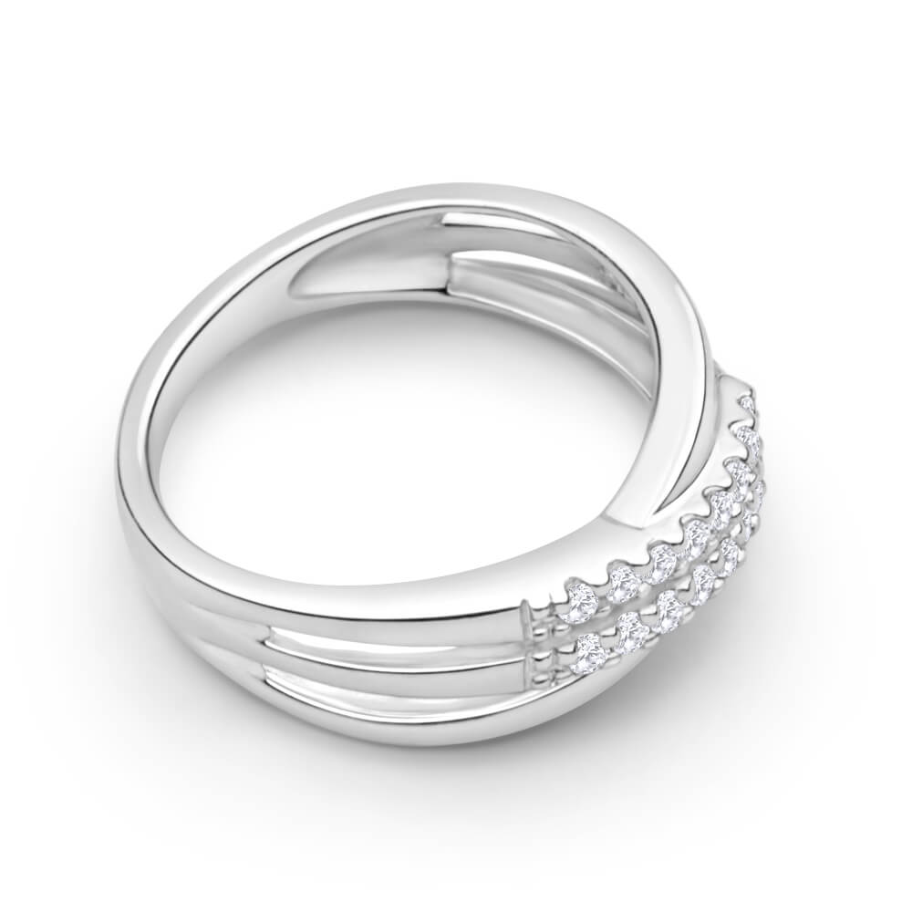 Stunning 9 Carat White Gold Ring Embellished with a Quarter - Carat of Diamonds
