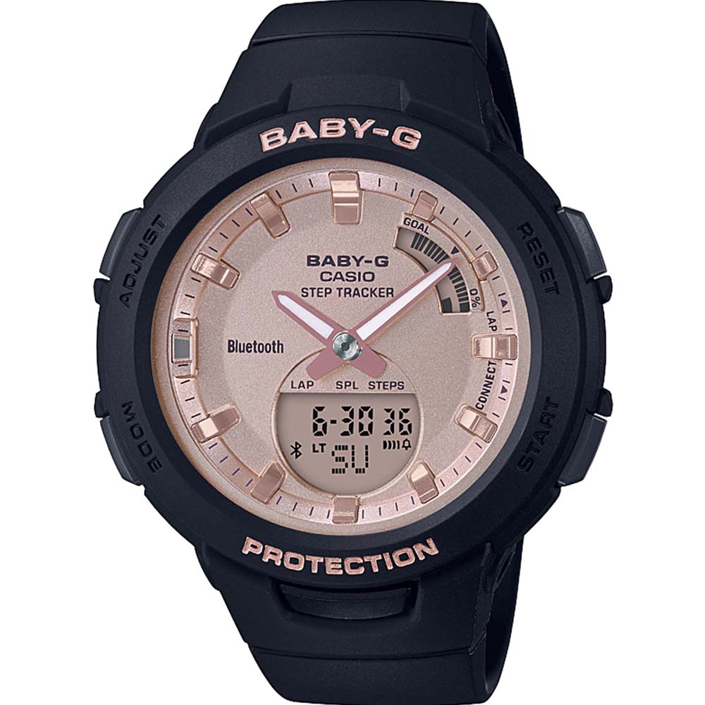 Shock-Resistant Baby-G BSAB100MF-1A Step Tracker with Multiple Features