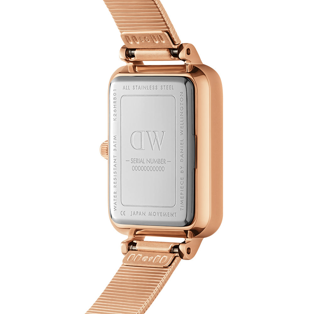 Daniel Wellington DW00100578 Elegant Gold Quadro Lumine Mesh Watch for Women