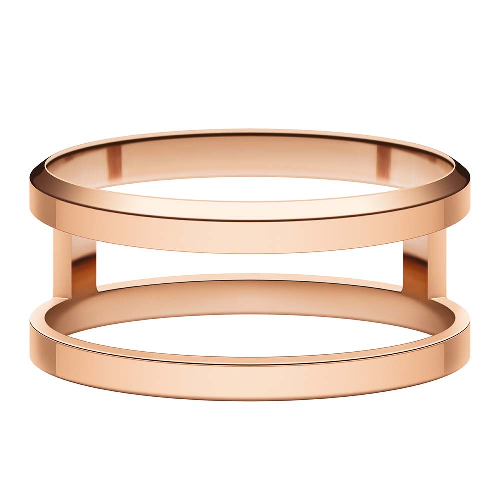 Daniel Wellington Rose Gold Plated Stainless Steel Elan Dual Ring in Size N