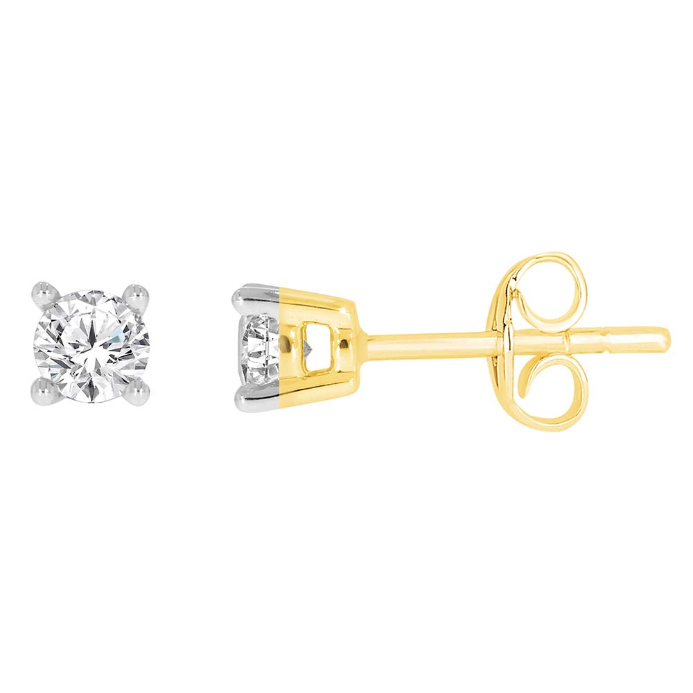 Exquisite 9 Carat Yellow Gold 0.30 Carat Diamond Stud Earrings for Everyday Elegance