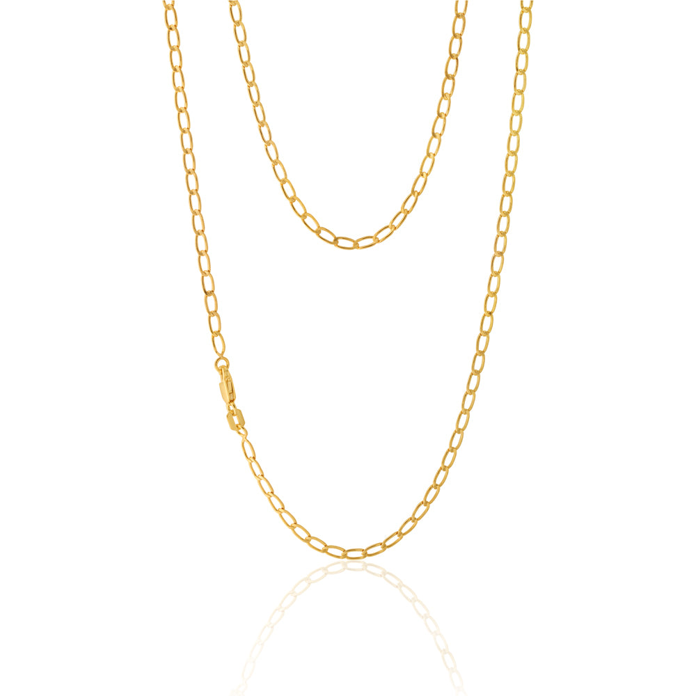 50cm 9ct Yellow Gold Filled Premium Curb Link Chain