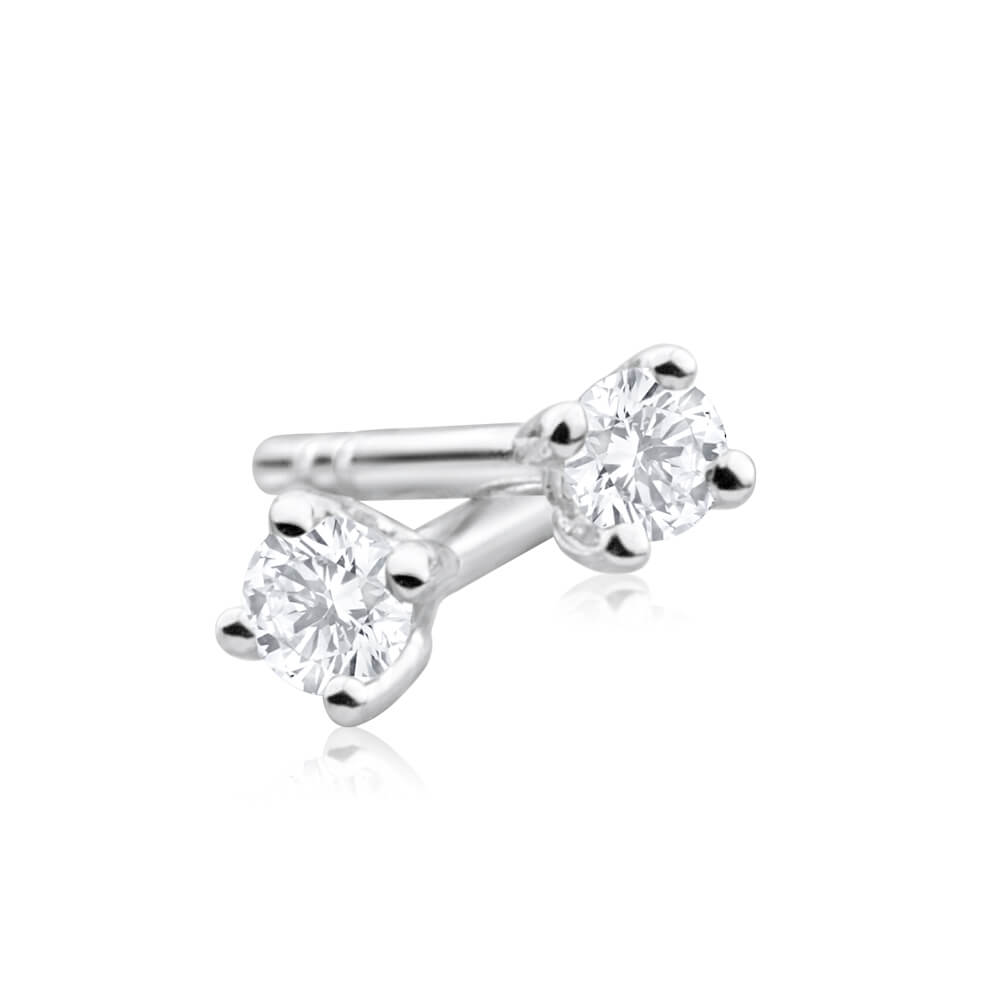 Stunning 9 Carat White Gold Pair of Opulent Diamond Stud Earrings for Everyday Wear