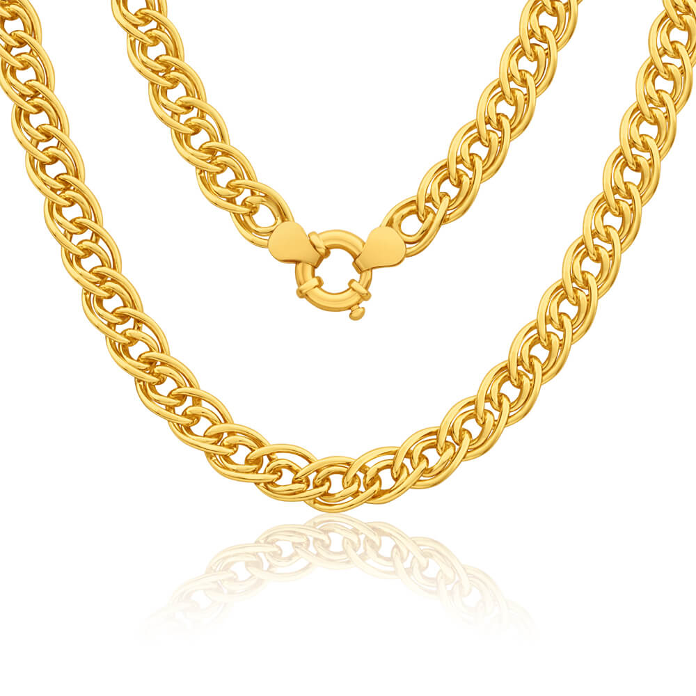 140 Gauge 45cm 9ct Yellow Gold Filled Double Curb Fashionable Chain