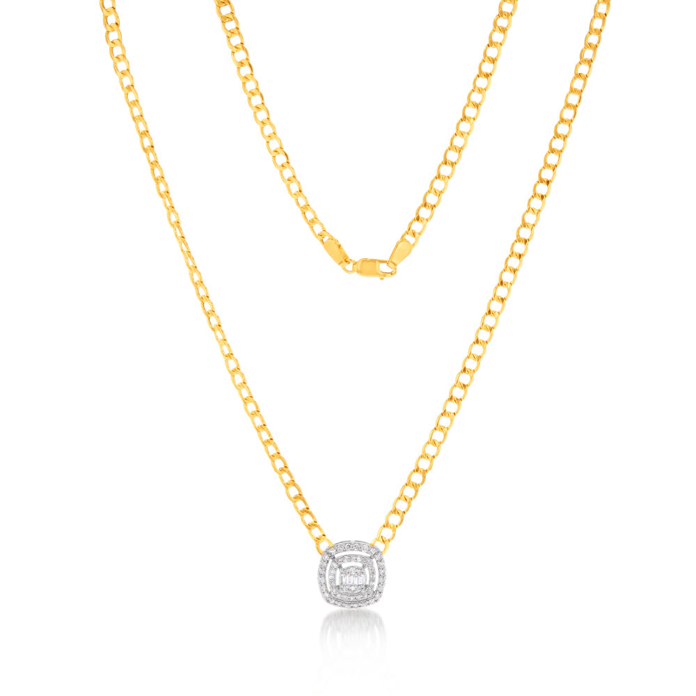 14ct Yellow Gold 0.5 Carat Diamond Pendant on 45cm Chain - Timeless Elegance