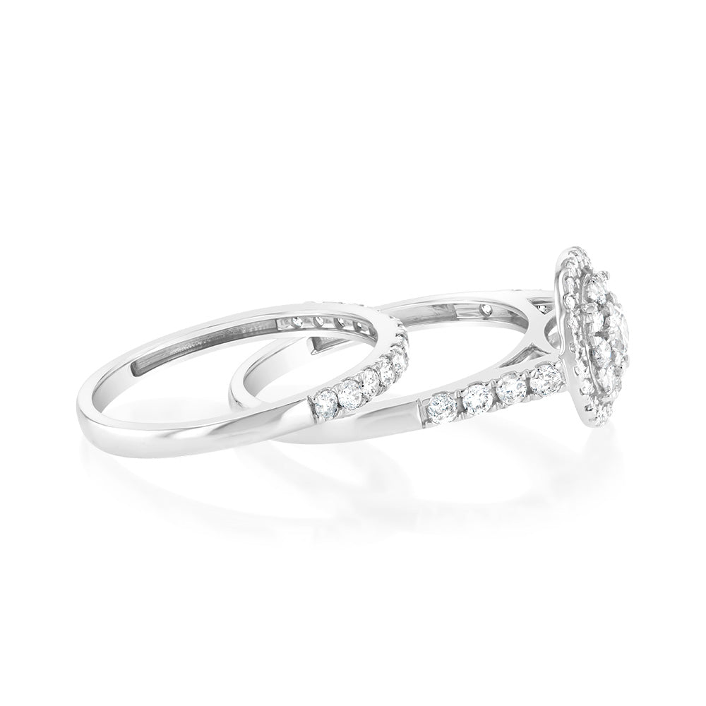 Exquisite 1 Carat Diamond Engagement Ring Crafted in 9ct White Gold