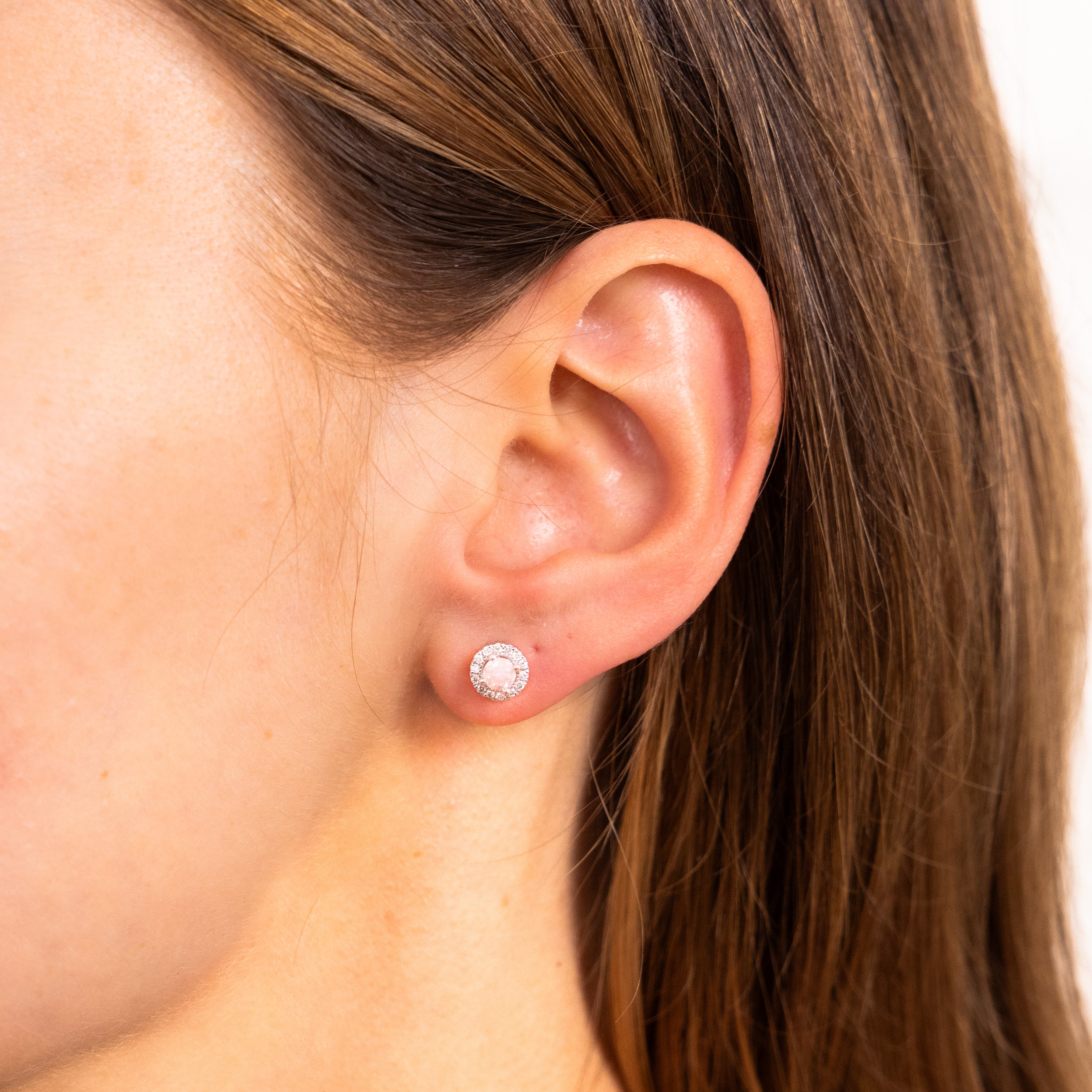 Stunning 1/2 Carat Diamond Stud Earrings Crafted in 10ct White Gold