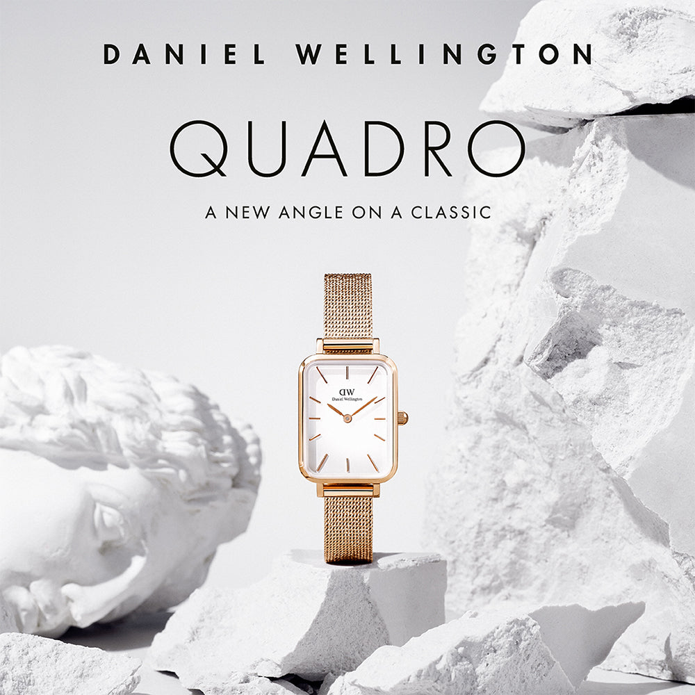 Daniel Wellington Quadro Pressed Melrose Luxury Rose Gold Plated Stainless Steel Men's and Women's Watch DW00100431