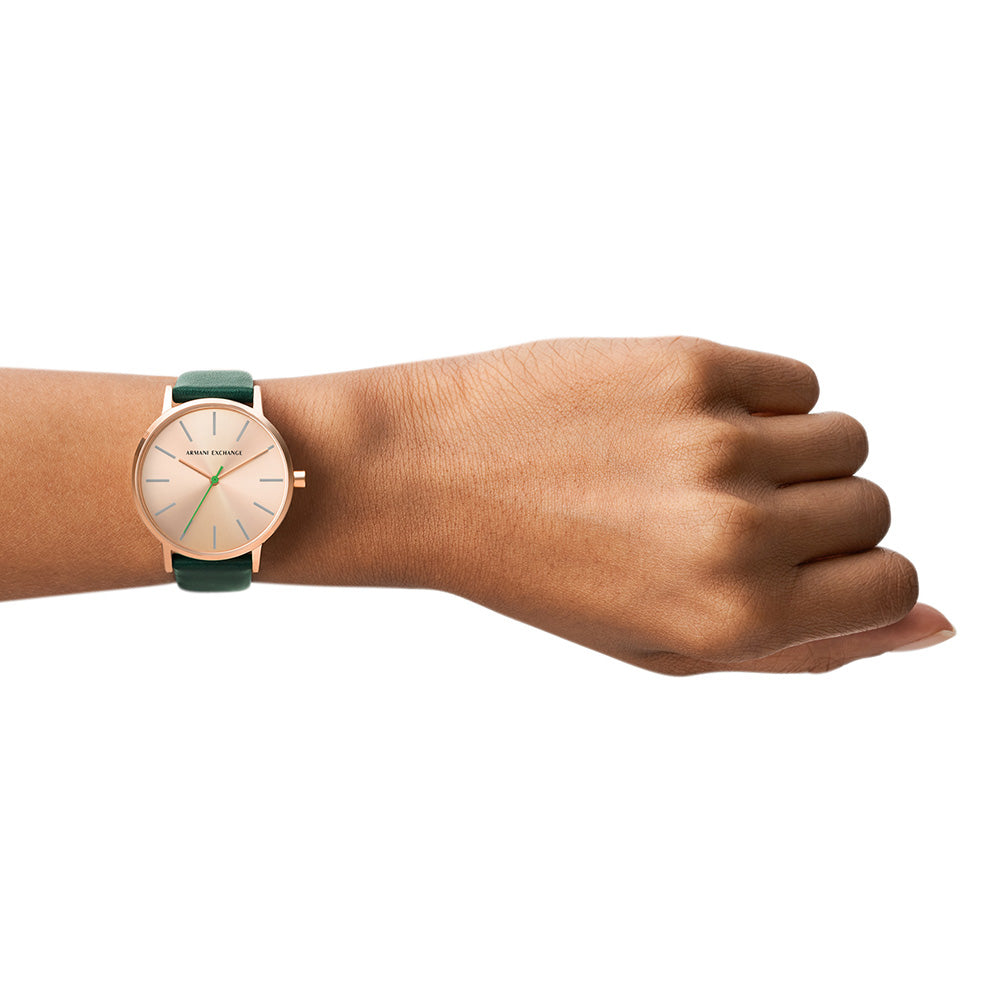 Stylish Armani Exchange AX5577 Lola Women's Green Leather Wristwatch
