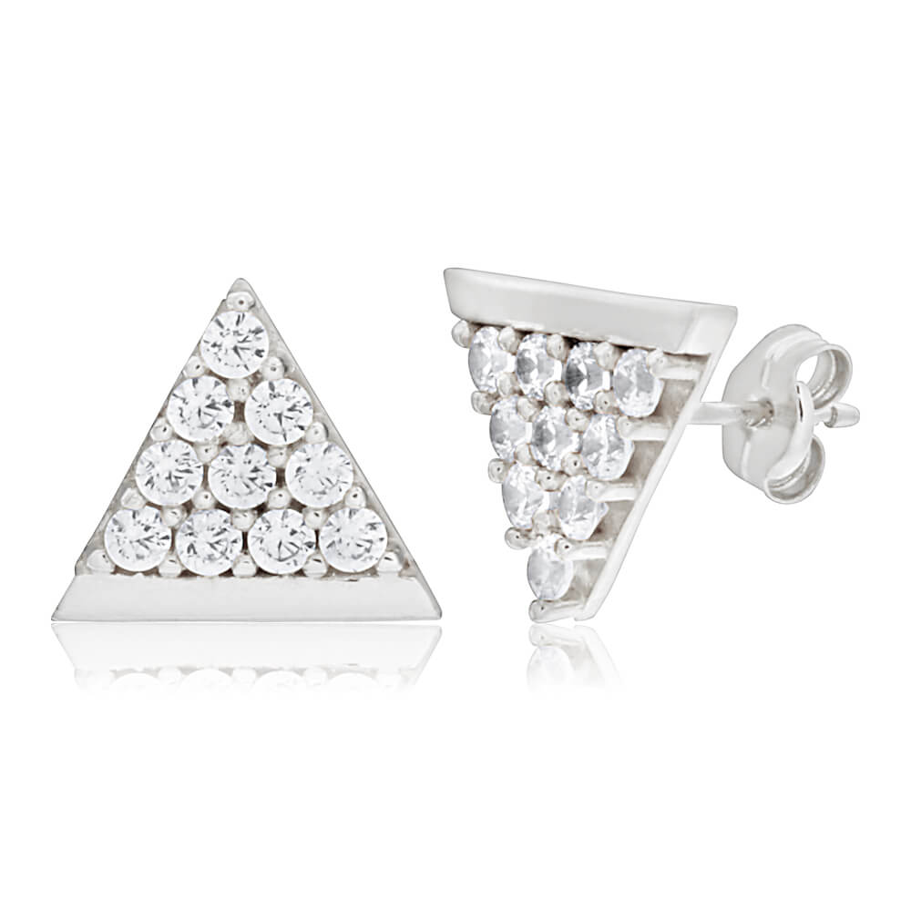 Exquisite 9ct White Gold Cubic Zirconia Stud Earrings for a Wonderful Look