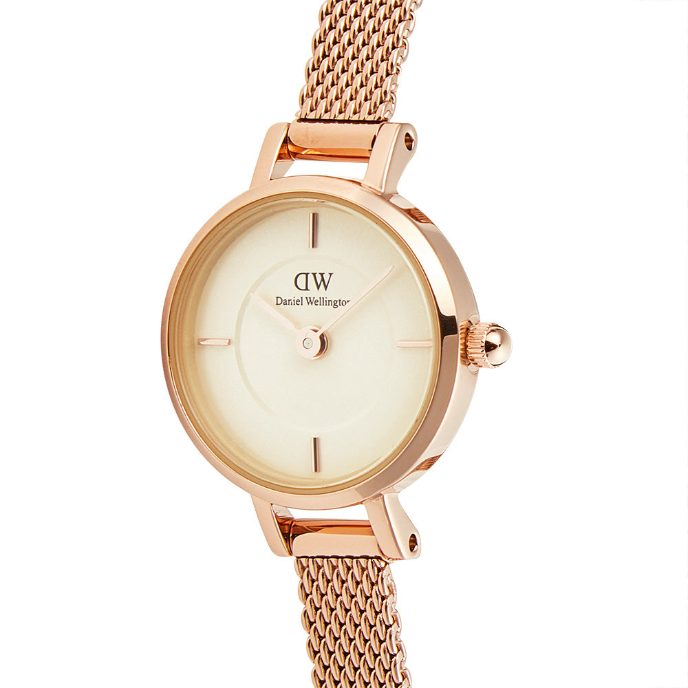 Daniel Wellington DW00100741 Petite Mini Champagne Rose Gold Mesh Watch