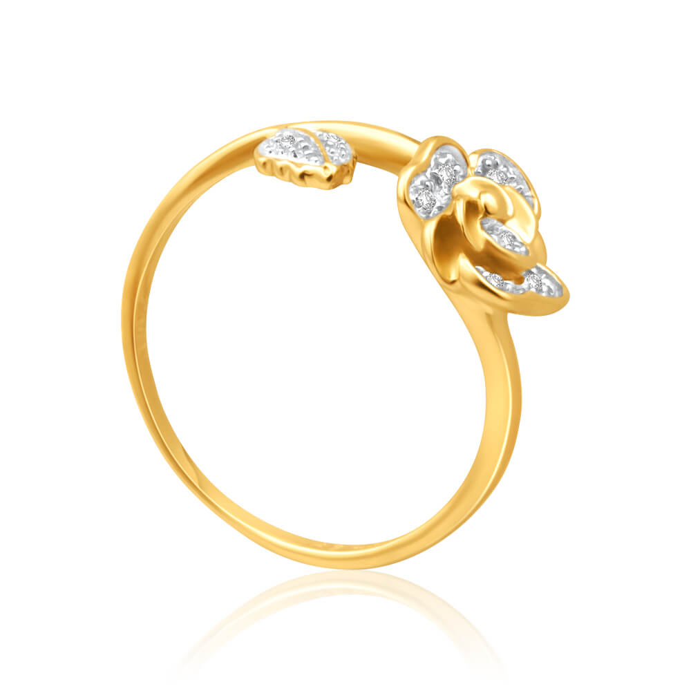 Stunning 9ct Yellow Gold Diamond Bead Ring for a Captivating Look