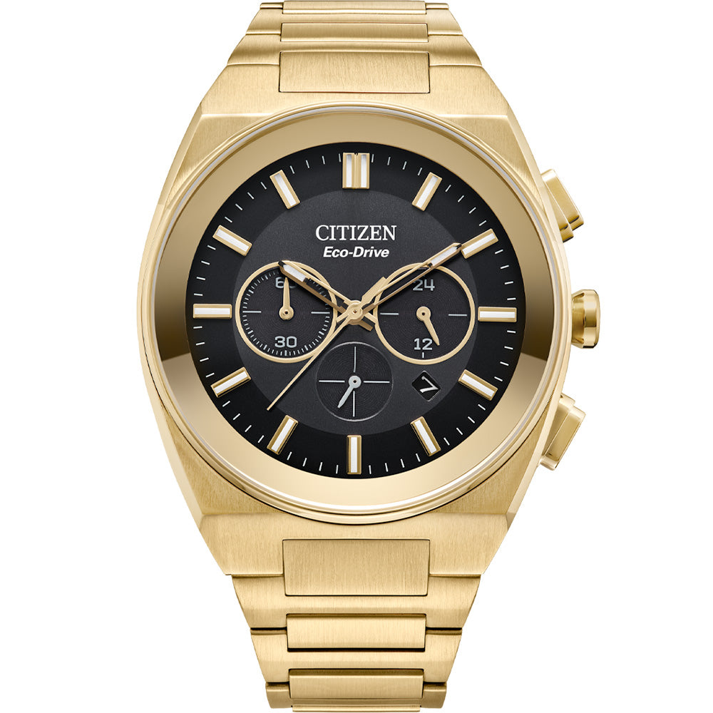 Citizen Men's Eco-Drive CA4582-54E Luxury Chronograph Watch with Gold-Tone Design