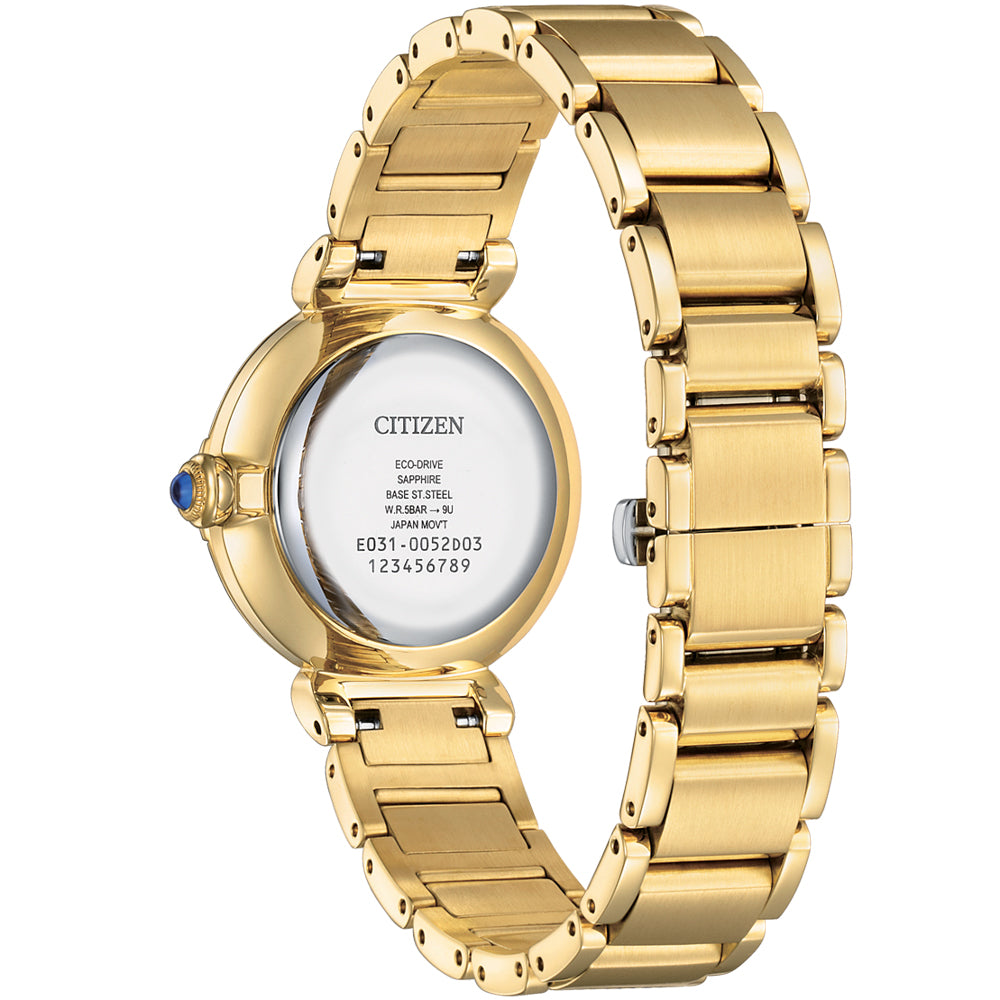 Citizen Womens Eco-Drive Gold-Tone Stainless Steel Watch EM1062-57D