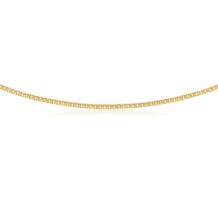 45cm Long 9-carat Yellow Gold-plated Double Curb Chain for Jewelry Lovers