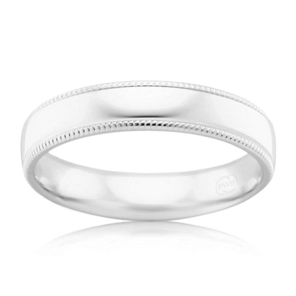 3mm 9ct White Gold Half - Round Comfort Fit Ring, Size N