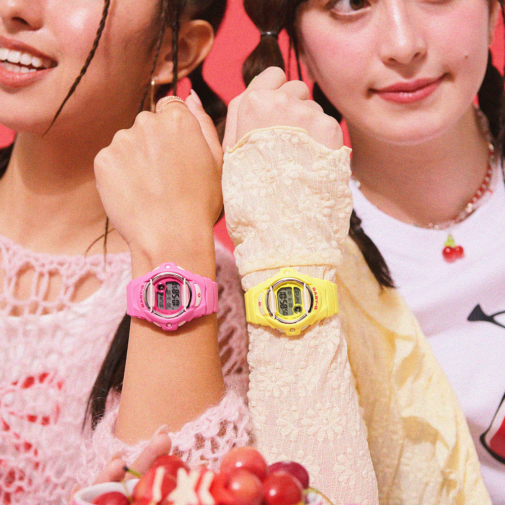 BABY-G Women's Shock-Resistant Cherry Accented BG169CH-4D Watch - A Playful Addition to Your Wrist
