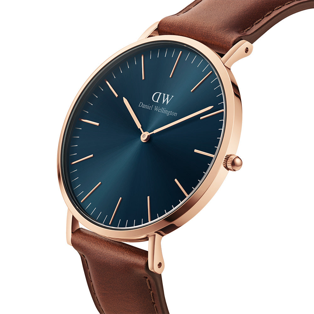 Daniel Wellington St Mawes Classic DW00100626 with Deep Blue Dial & Brown Leather Strap