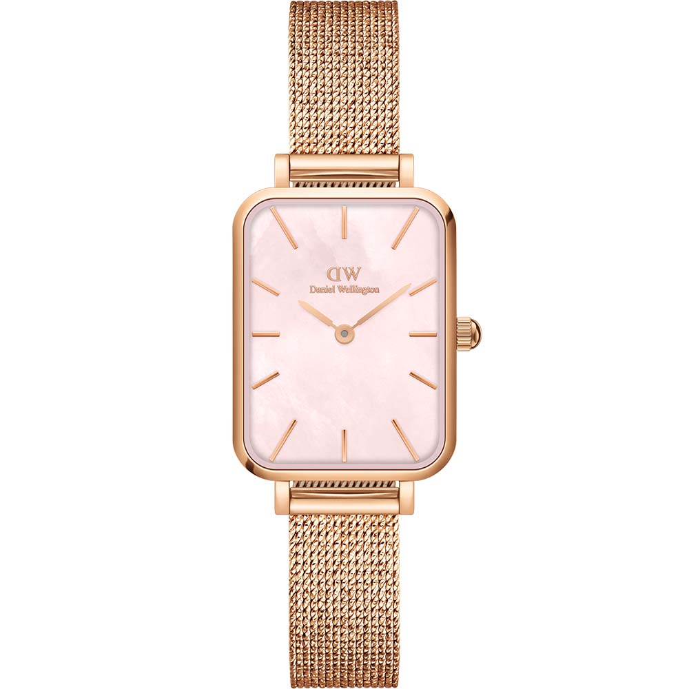 Daniel Wellington DW00100510 Pink Mother of Pearl Quadro Pressed Melrose Stylish Watch