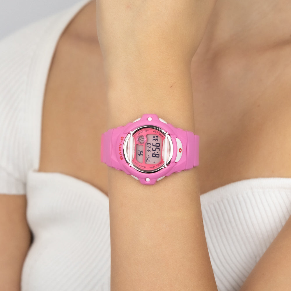 BABY-G Women's Shock-Resistant Cherry Accented BG169CH-4D Watch - A Playful Addition to Your Wrist