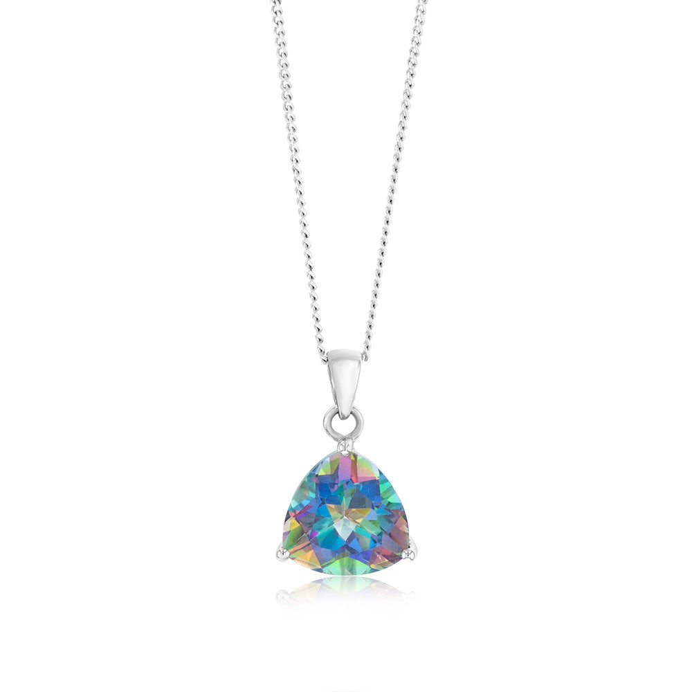 9ct White Gold Pendant with Naturally Treated Adieu Topaz