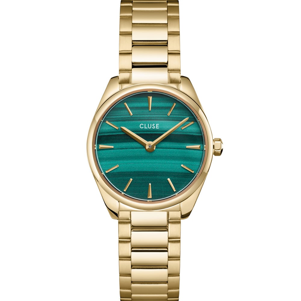 Cluse Feroce Mini Watch - Stunning Green Dial with Gold Metal Case and Strap CW11702