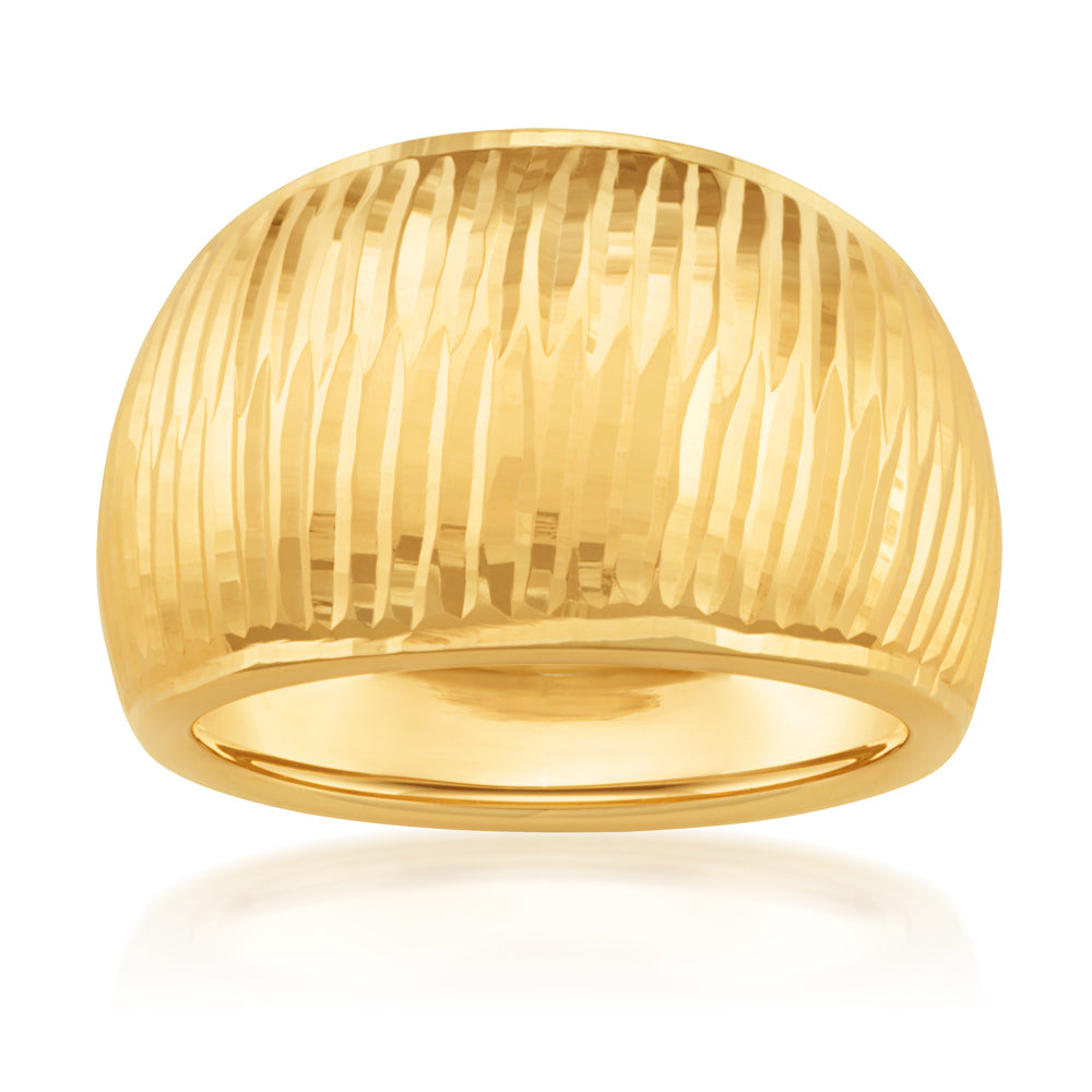 Stylish 9ct Yellow Gold Dome Ring for Everyday Elegance