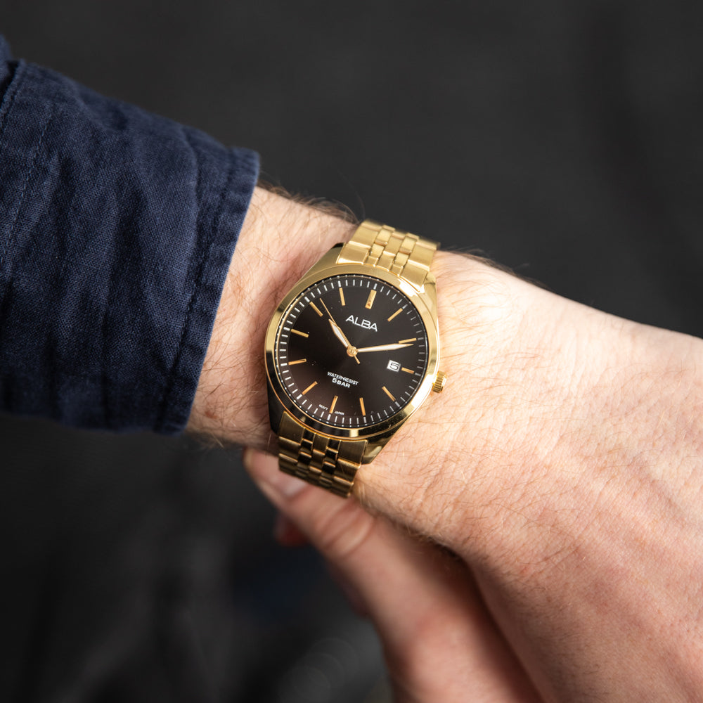 Alba Prestige AS9S06X Gold - Tone Stainless Steel Men's Stylish Watch