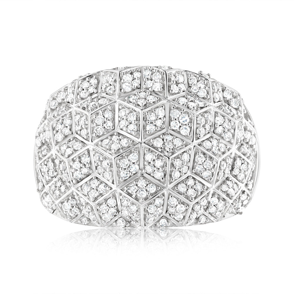 Stunning 9ct White Gold Ring with 1/2 Carat and 290 Round Brilliant Diamonds
