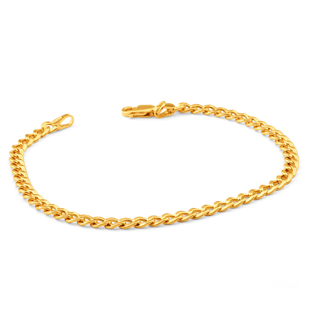 100Gauge 9ct Yellow Gold Filled Copper Curb Bracelet - Classic Design