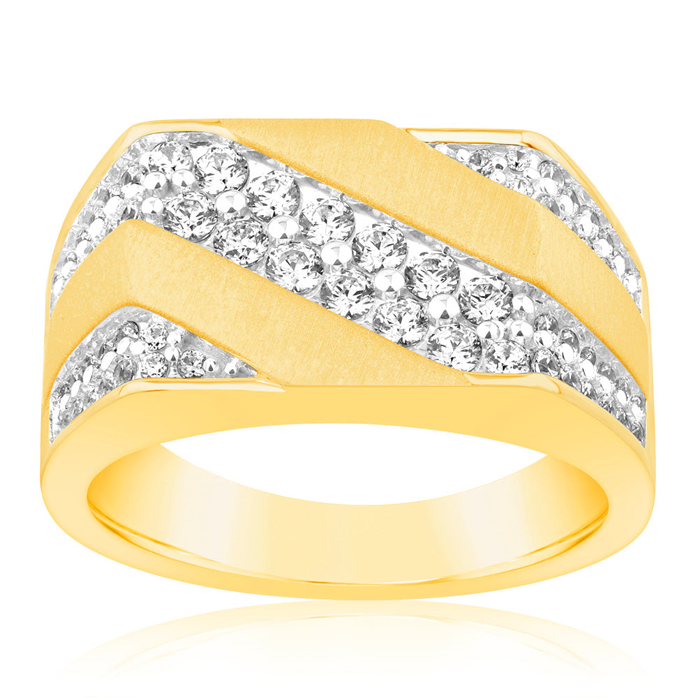 Gents 9ct Yellow Gold Ring with 1 Carat Luminescent Lab - Grown Diamond