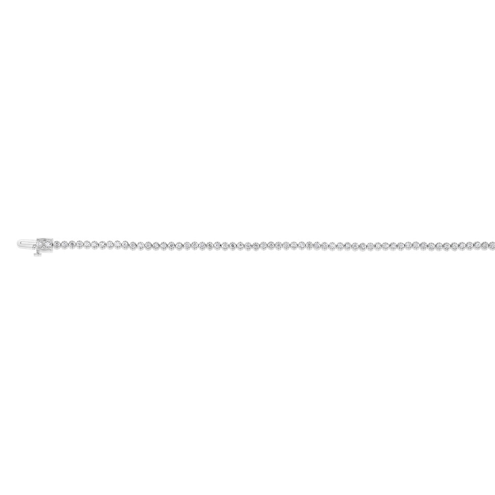 Stunning 14ct White Gold Diamond Tennis Bracelet with 70 Sparkling Brilliant Diamonds, 1.20 Carats in Total, 18cm Length