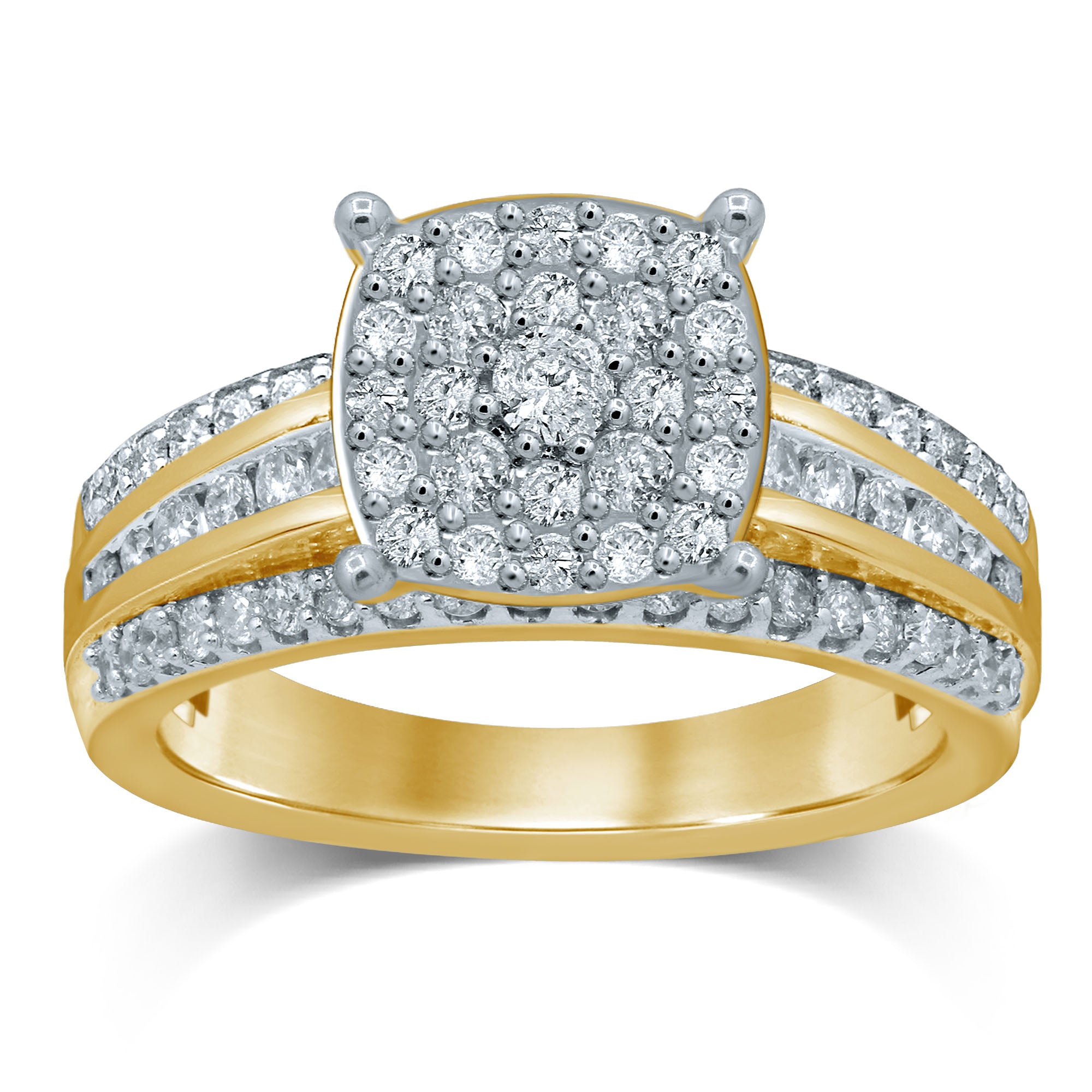 Exquisite 9ct Yellow Gold Ring with 1.00 Carat Brilliant Diamonds