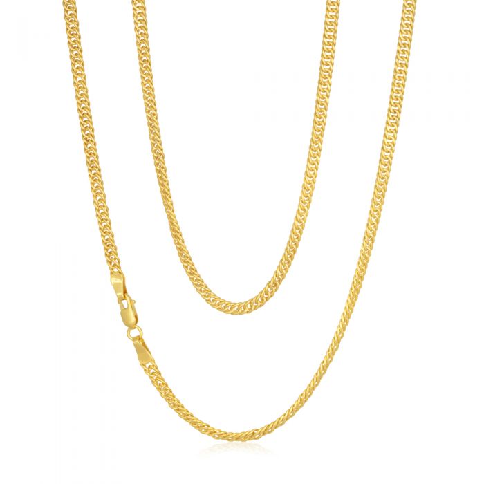 45cm Long 9-carat Yellow Gold-plated Double Curb Chain for Jewelry Lovers