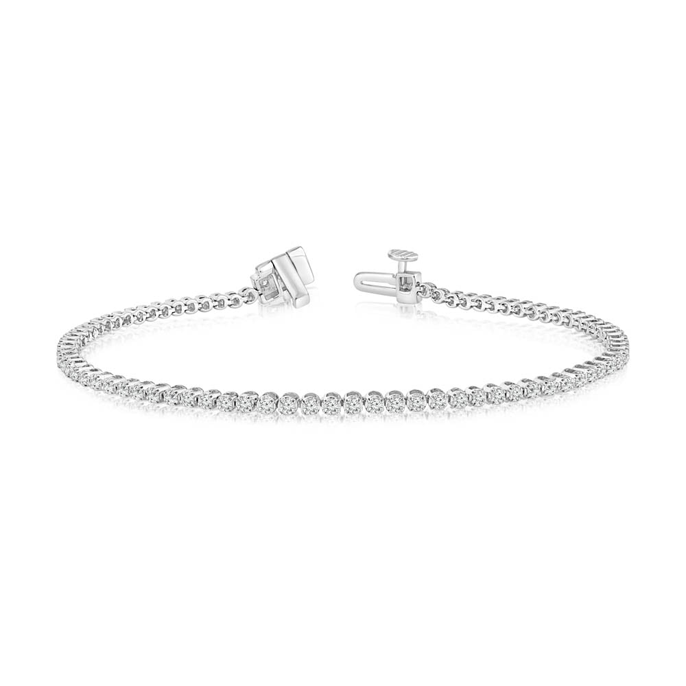 Exquisite 0.95 Carat Diamond Tennis Bracelet Crafted in 10ct White Gold Jewelry