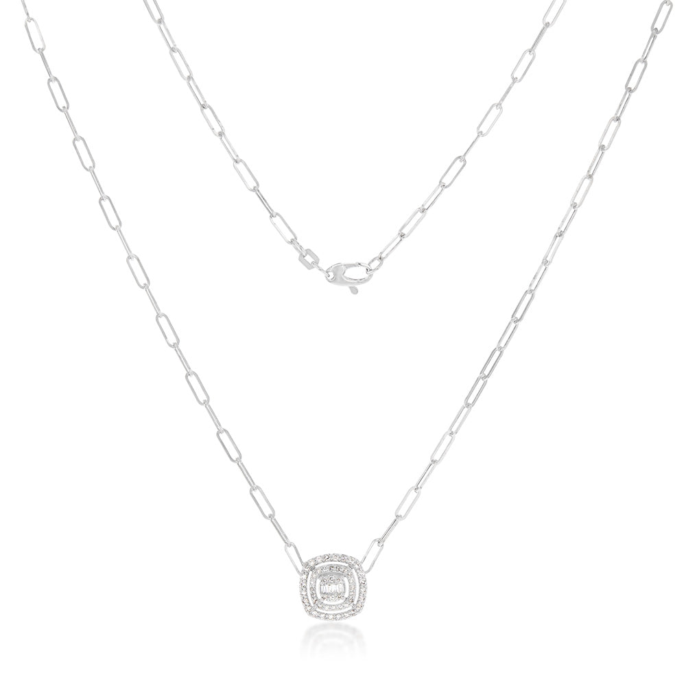 14 Carat White Gold 0.5 Carat Diamond Pendant on a 45cm Long Chain - A Timeless Jewellery Piece