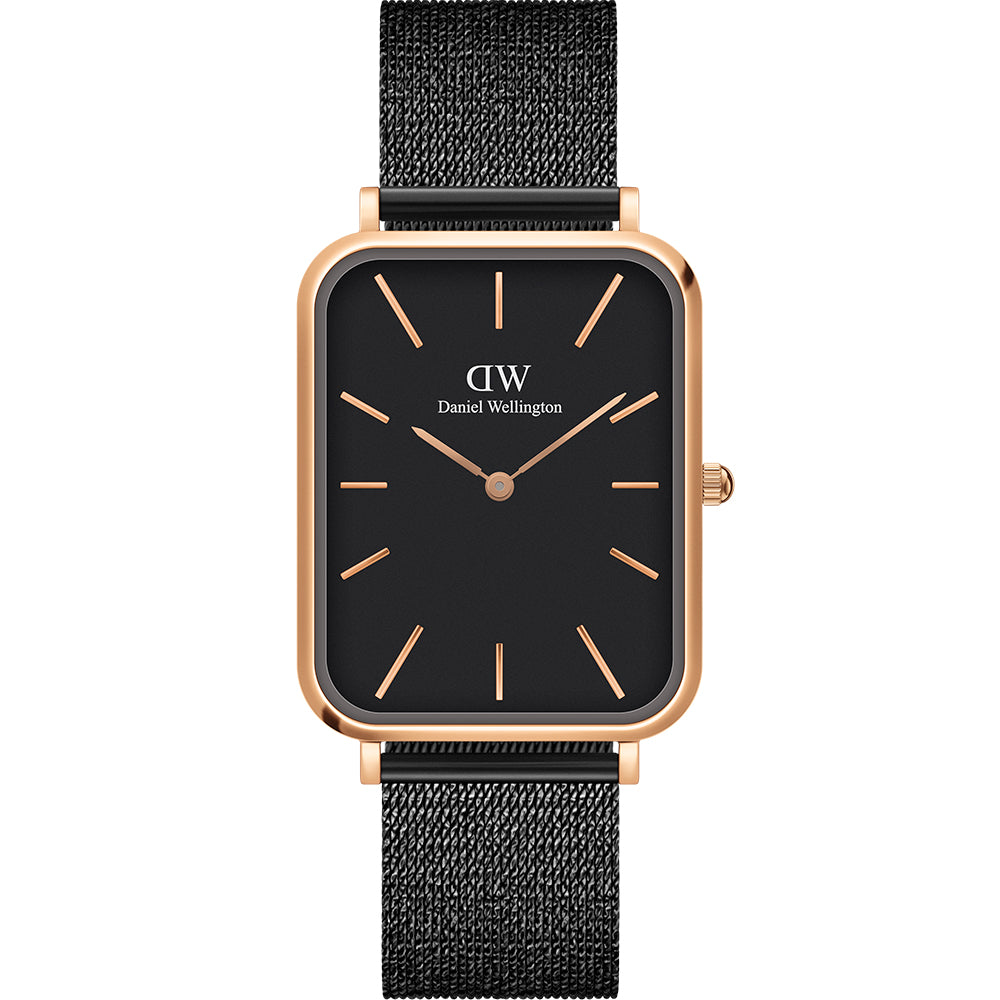 Daniel Wellington Quadro Collection Ashfield Black Pressed Metal Strap Men's/Women's Wristwatch