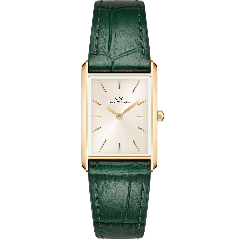 Daniel Wellington Luxury Bound Green Reading Watch - DW00100695 with Crocodile Pattern and Champagne Sunray Dial