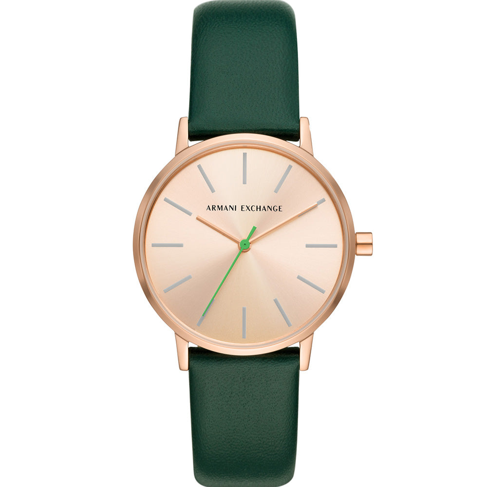 Stylish Armani Exchange AX5577 Lola Women's Green Leather Wristwatch