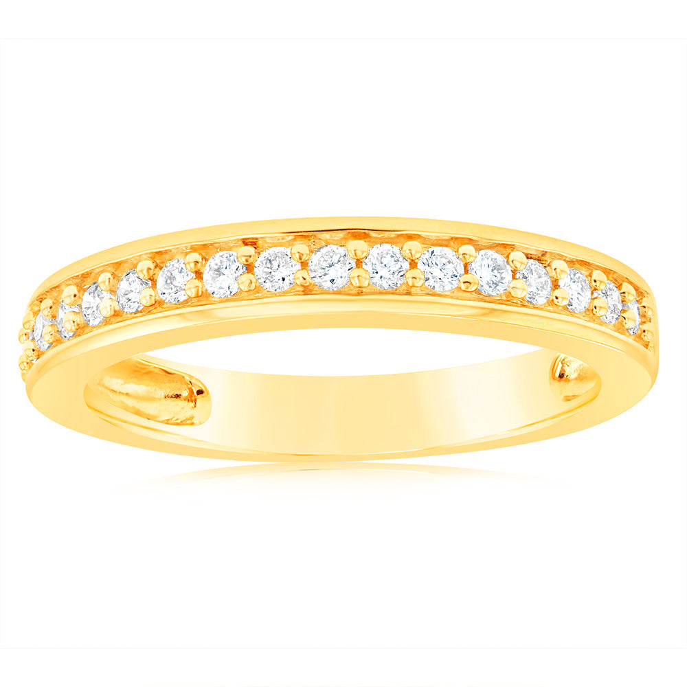 Exquisite 1/4 Carat Diamond Eternity Ring in 10ct Shining Yellow Gold