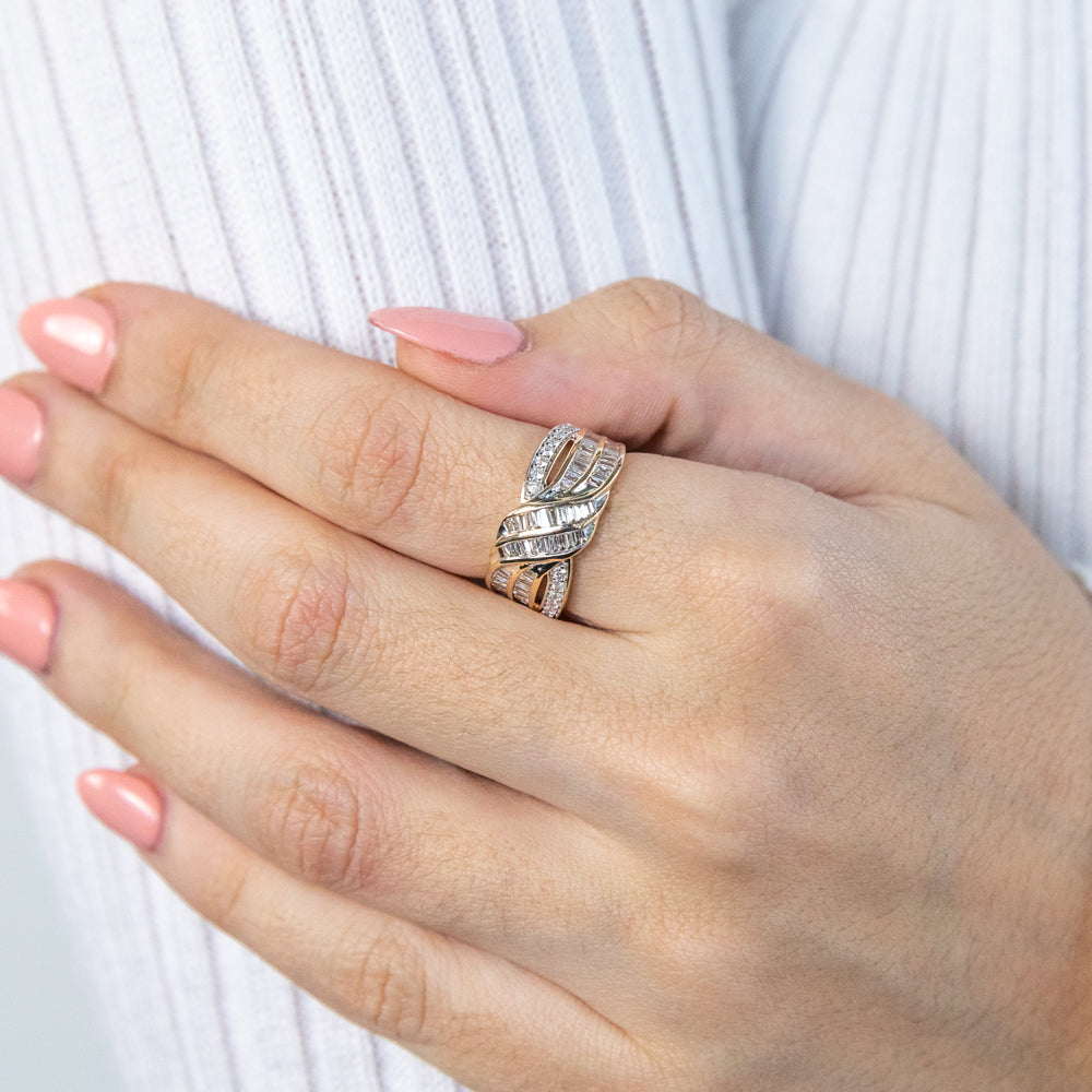 Stunning 9ct Yellow Gold Ring with 1/2 Carat Sparkling Diamonds