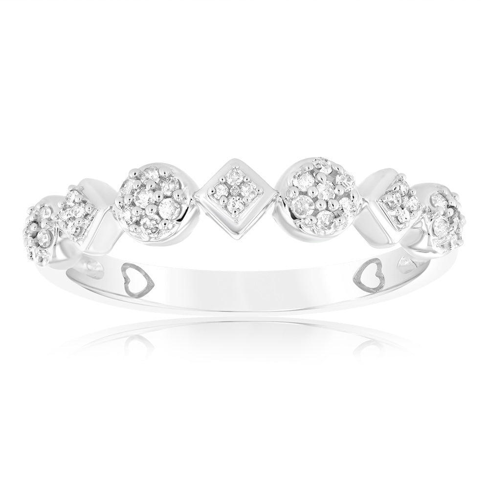 Exquisite 1/6 Carat Diamond Ring Crafted in 10ct White Gold