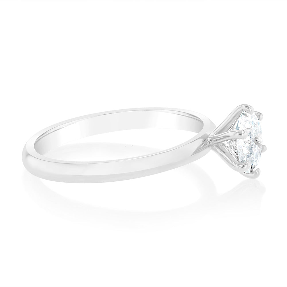 Exquisite 14ct White Gold Solitaire Ring Featuring a 1.00 Carat HJ P1/3 Diamond