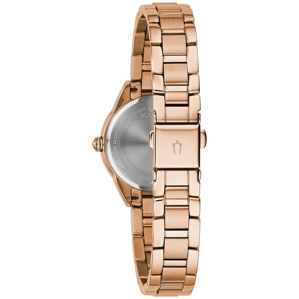 Bulova Women's 97P151 Rose Gold-Tone Diamond Set Watch