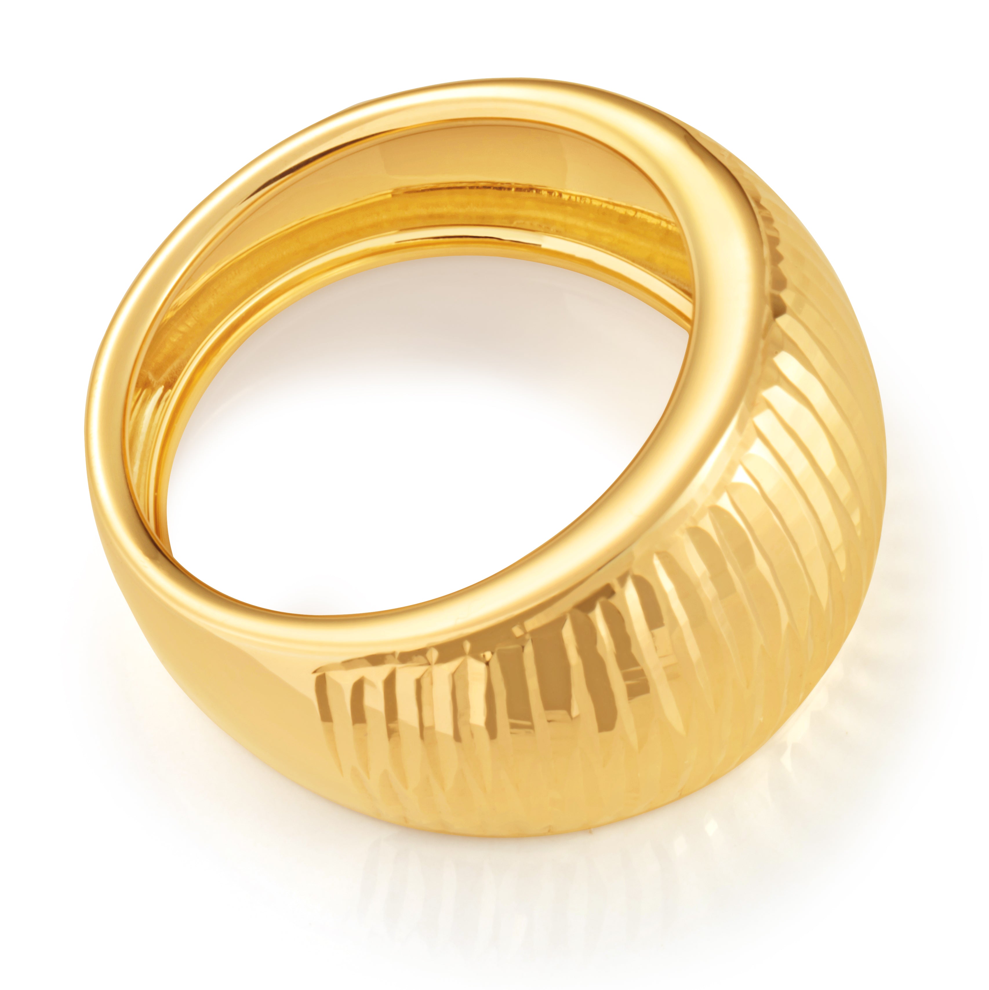 Stylish 9ct Yellow Gold Dome Ring for Everyday Elegance