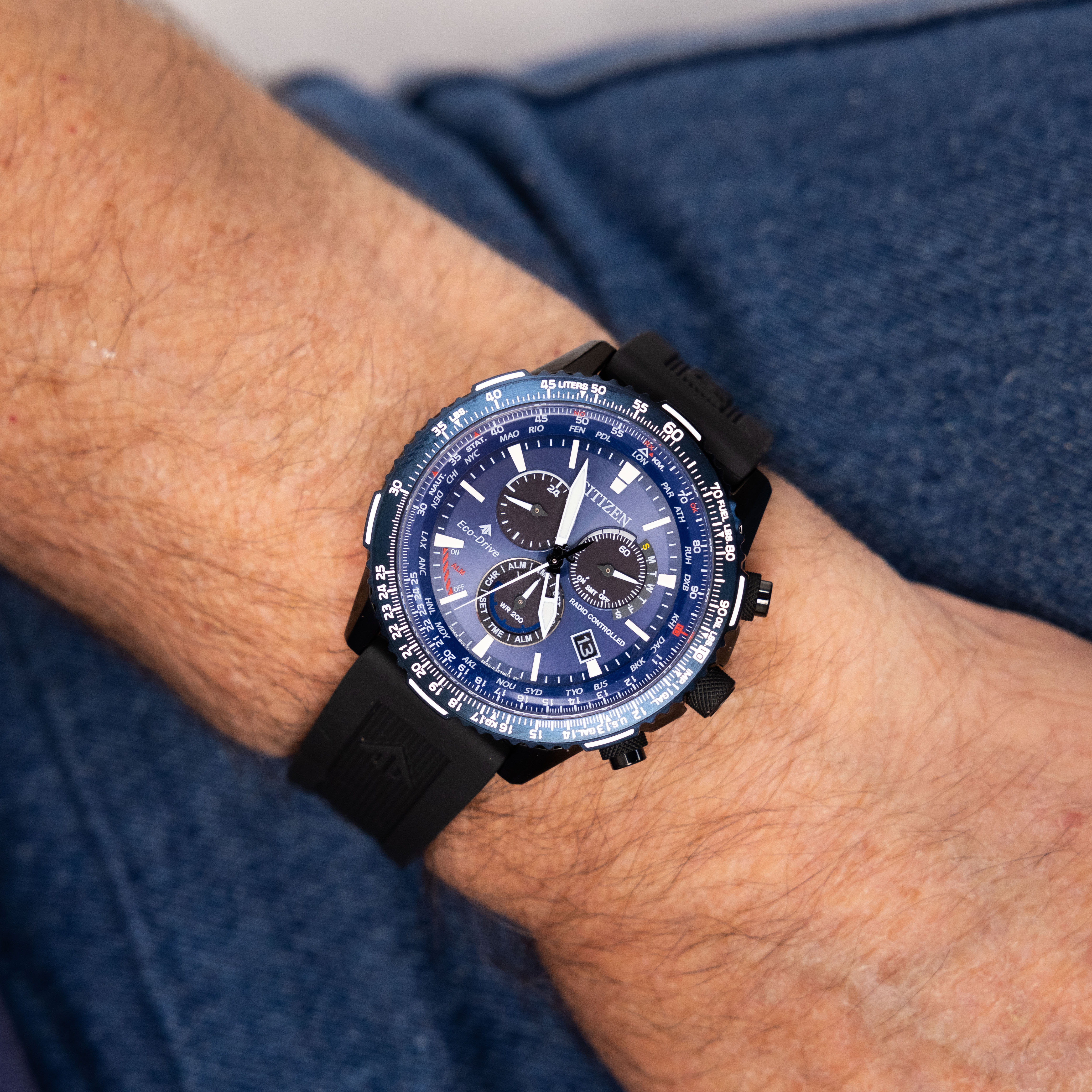 Citizen Promaster Sky Eco - Drive CB5006 - 02L with Blue Dial and Rubber Strap